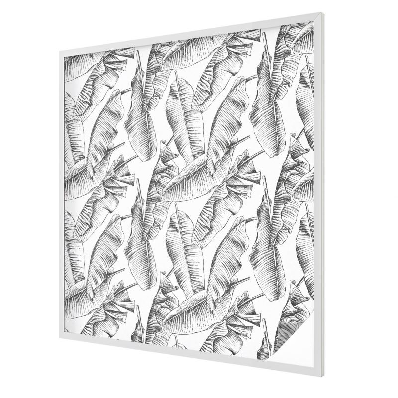 Folia Mleczna na Okno Wallfluent 100x116 cm Skutecznie Chroni Prywatność Czarno-białe tropikalne liście 1 rol.