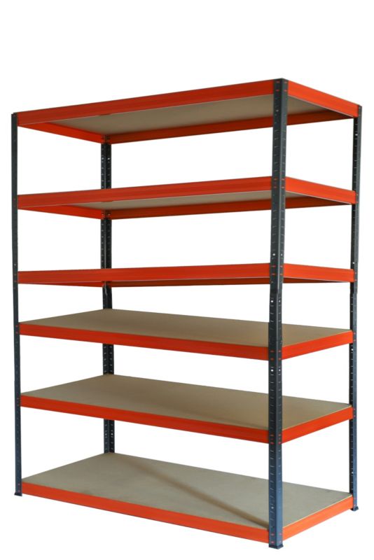 Regał metalowy MODO24 magazynowy grafitowo-pomarańczowy helios 213x180x45cm 6 półek po 175 kg 1 szt.