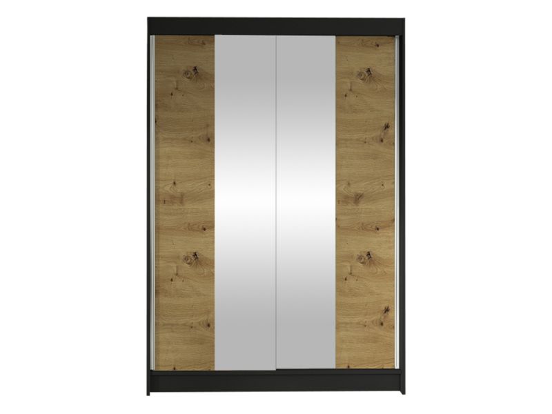 Szafa MIRJAN 24 z drzwiami przesuwnymi Lino II czarny/dąb artisan 1 szt.