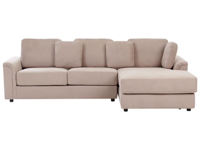 Sofa narożna lewostronna Kohlo Beżowoszary Tkanina Lewostronny 1 szt.