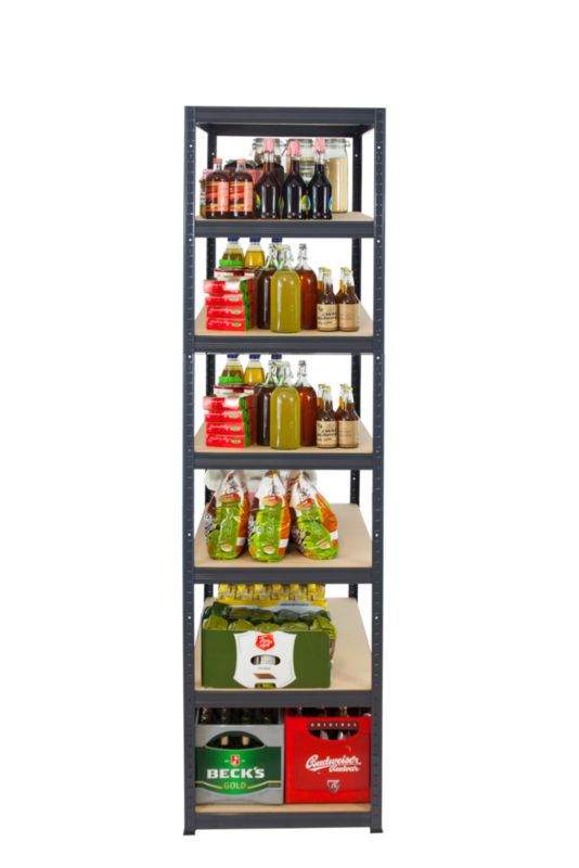 Regał metalowy MODO24 magazynowy grafit premium helios 270x30x30cm 7 półek po 175 kg 1 szt.