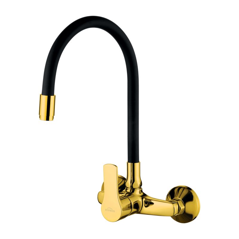 Bateria kuchenna zlewozmywakowa Invena Verso z elastyczną wylewką czarno/złoty 1 szt.