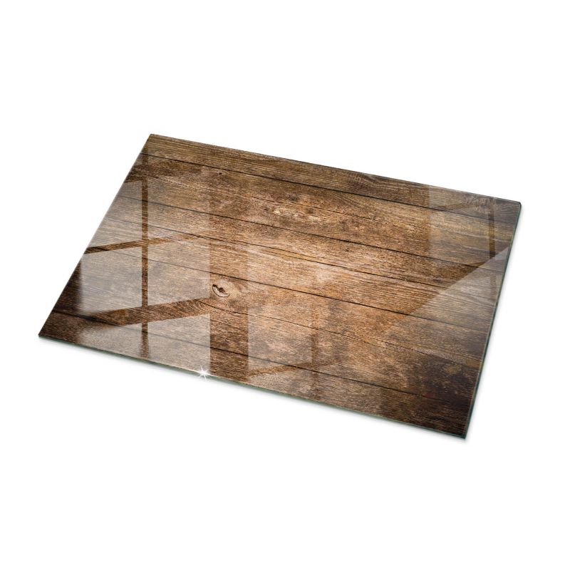 Blat szklany Tulup 100x70 cm Struktura drewnianych desek 1 szt.