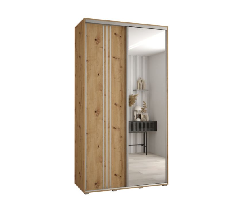 Szafa przesuwna Abiks DAVOS 7 wysoka szer.130cm gł.60cm artisan/artisan/srebrny 1szt.