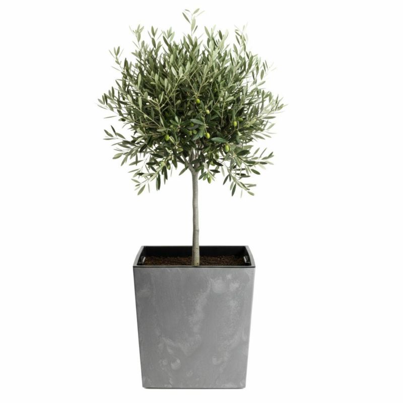 Donica ogrodowa Flore HowHomely imitacja szarego betonu h41x39,5x39,5 cm 1 szt.