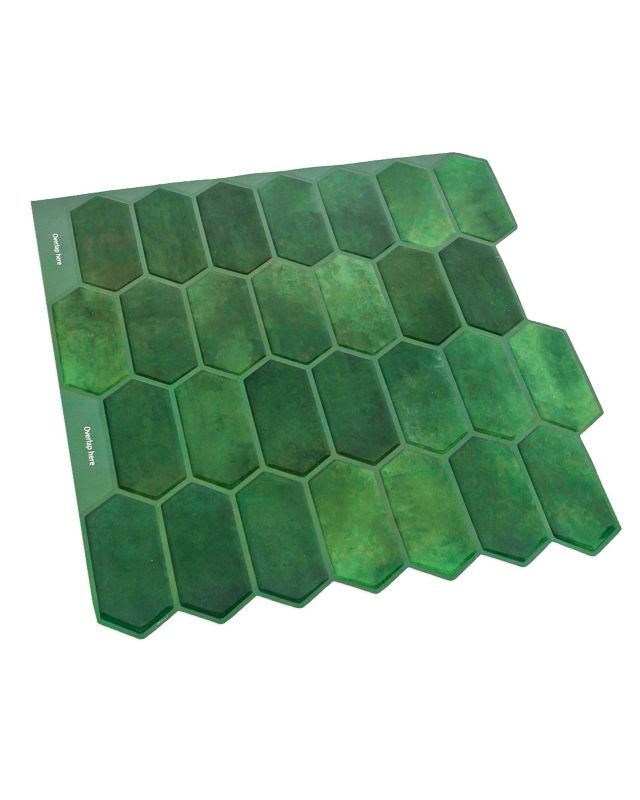 Kafelki ścienne samoprzylepne Mazovia 30,5 x 30,5 cm geometryczny Zielony 10 szt.