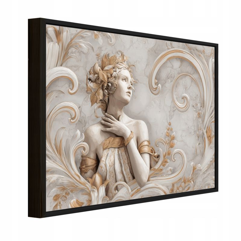 Obraz W Ramie WALLARENA Do Sypialni Salonu Na Płótnie Kobieta Abstrakcja Marmur Beżowy 120x80 cm PPR15968O20 1 szt.