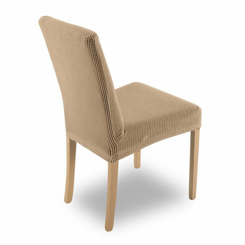 Pokrowiec 3 na krzesło Eurofirany 35x30x55 cm beżowy o strukturze kratki nie wchłaniający wilgoci 1 szt.