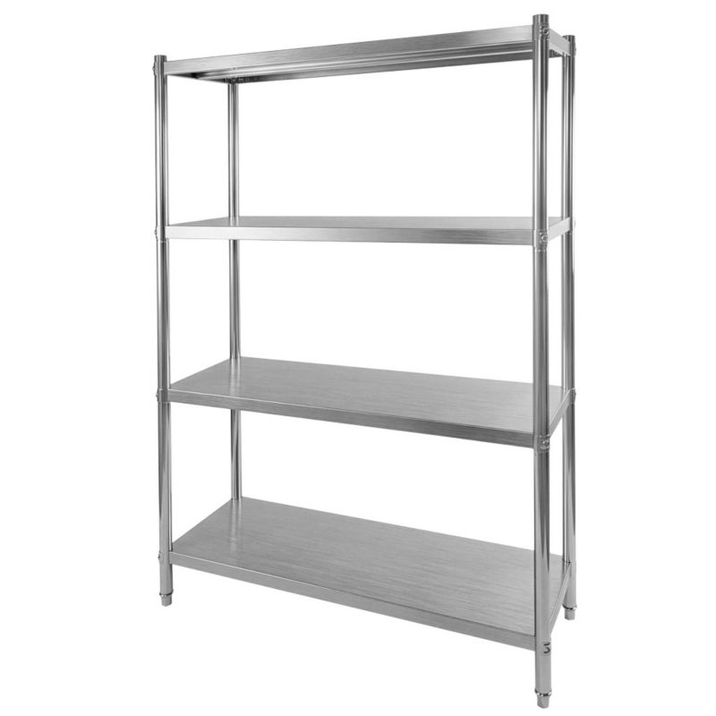 Regał Mega-M X Standard ze stali nierdzewnej skręcany z 4 półkami 120x40x180 cm 1szt.