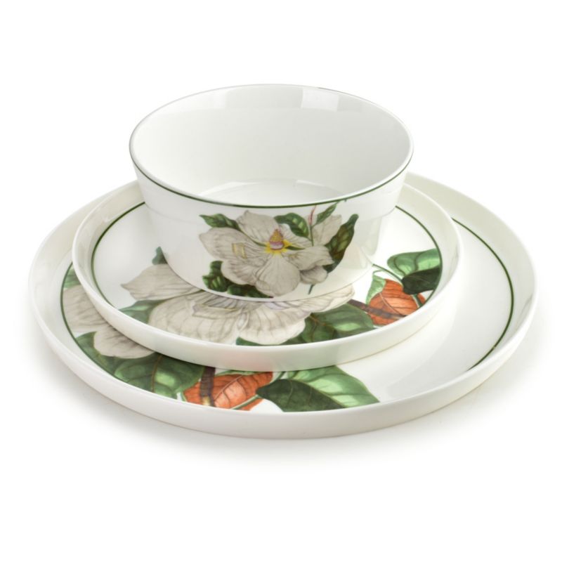 Komplet obiadowy porcelanowy MONDEX LEATREE Magn. 26/21/15 biały 18el kpl