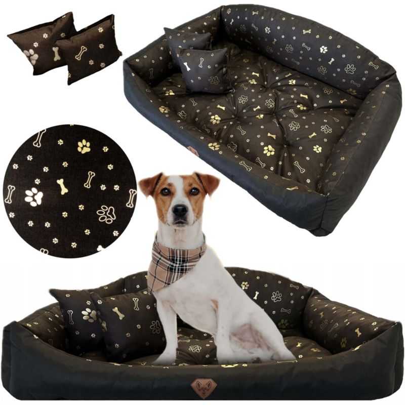 Legowisko EDANTI dla Psa 115 x 95 cm Kości Złote 1 szt.