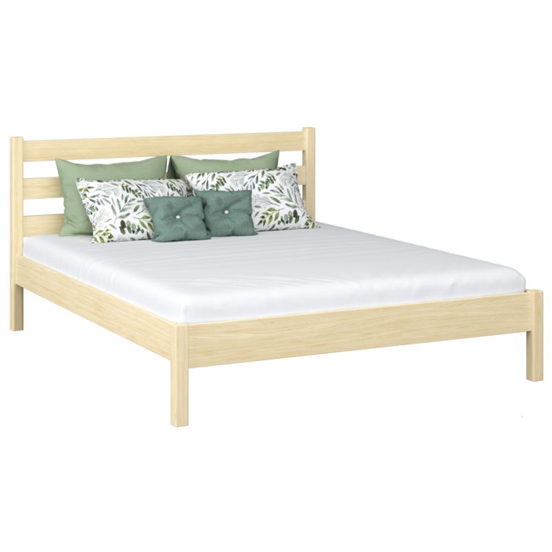 Drewniane łóżko N-WOOD podwójne N01 sosna bezbarwna 140x200 1szt.