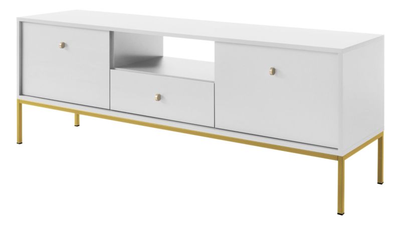 Szafka RTV MIRJAN 24 Mono Gold MRTV154 biały + złoty 1 szt.