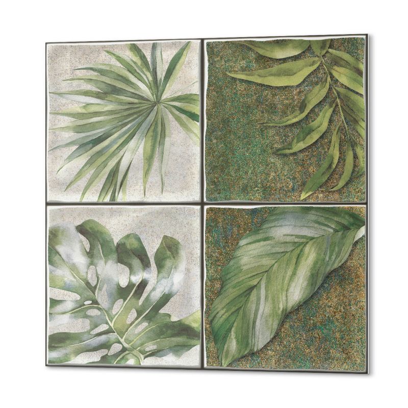 Winylowe Kafelki Samoprzylepne ArtPrintCave 50x50 cm Liście na kafelkach 4 szt.