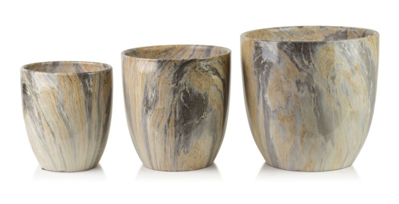 Osłonki ceramiczne MONDEX NEVA MARBLE 30,5/26/20,5 cm beżowy 3 szt.