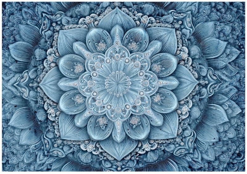 Fototapeta WALLARENA Do Sypialni Salonu Na Flizelinie Mandala Orientalna Abstrakcja Niebieski 300x210 cm 16159VX6 1 szt.