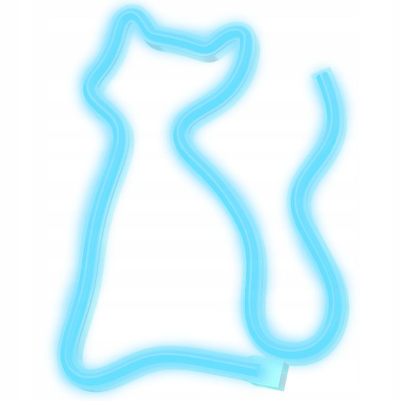 Neon LED Forever Light kot kinkiet turkusowy 1 szt.