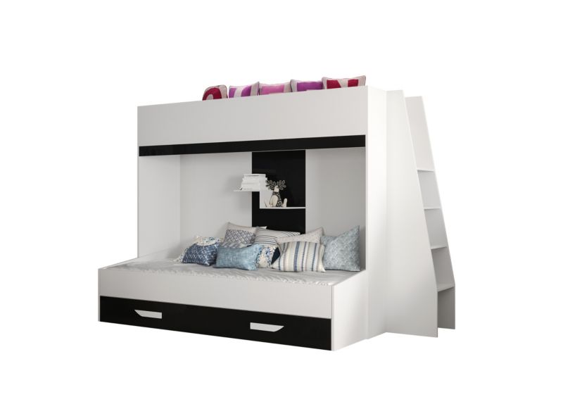 Łóżko piętrowe Antresola Abiks PARTY 17 biały + czarny 1 szt.