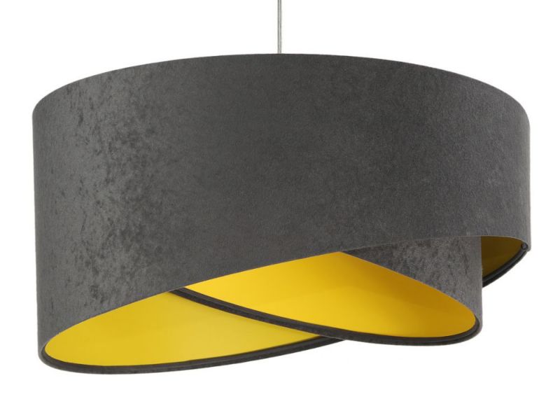 Lampa Bps Koncept wisząca GEMSTONE GRAY grafitowa/żółta 1 szt