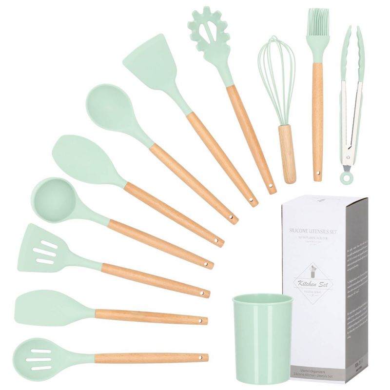 Akcesoria kuchenne Springos przybory do kuchni silikonowe zielone 12 szt. 1 kpl.