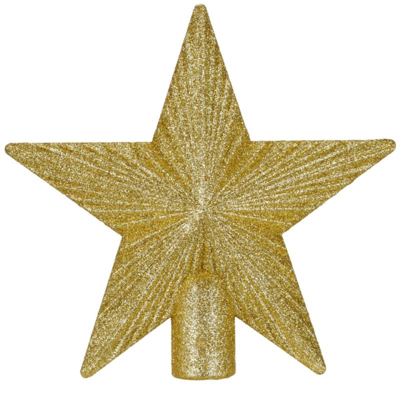 Gwiazda na choinkę Springos 21 cm brokatowa złota 1 szt.