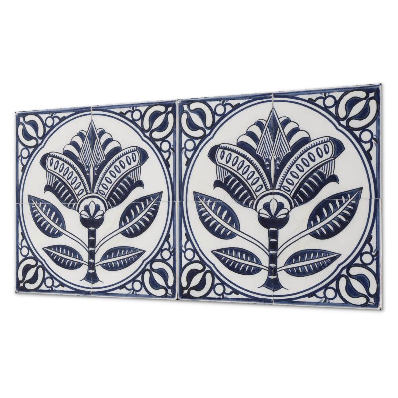 Panel Winylowy ArtPrintCave 100x50 cm Kwiatowy wzór ceramiczny 1 szt.