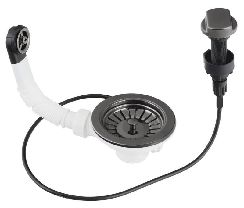 Spust zlewozmywakowy Sapho 64 mm z przelewem i regulacją stal nierdzewna 1szt