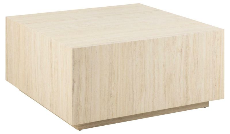 Stolik kawowy Dice kwadratowy ACTONA beżowy trawertyn nowoczesny 90x90 cm do salonu 1 szt.