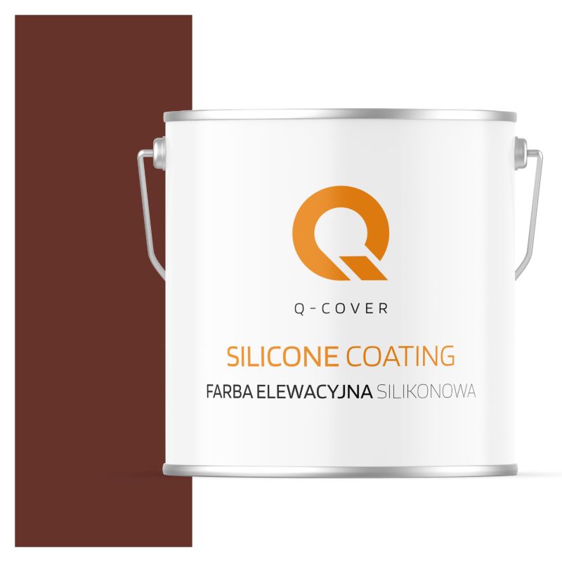 Farba Elewacyjna Silikonowa Fasadowa Q-Cover Brązowy-czerwony RAL8012 5L