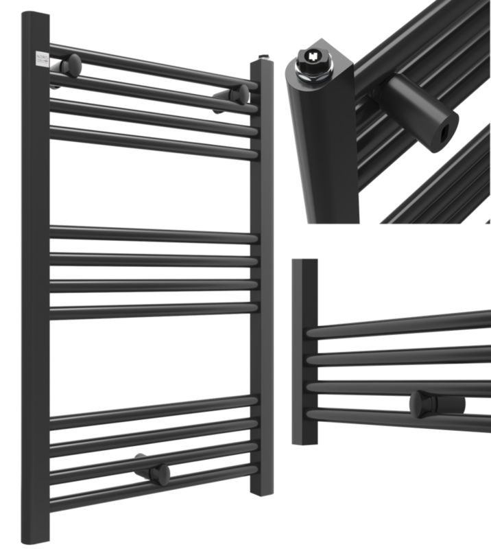 Grzejnik Łazienkowy Granitan Puerto 80/40cm Czarny Kaloryfer Drabinkowy 1kpl.