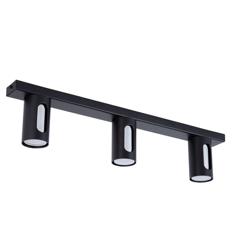 Reflektor sufitowy Sigma Lighting Flow czarno-srebrny 3 x GU10 x IP20 wym: 13 x 60 x 6 cm - 1 szt.