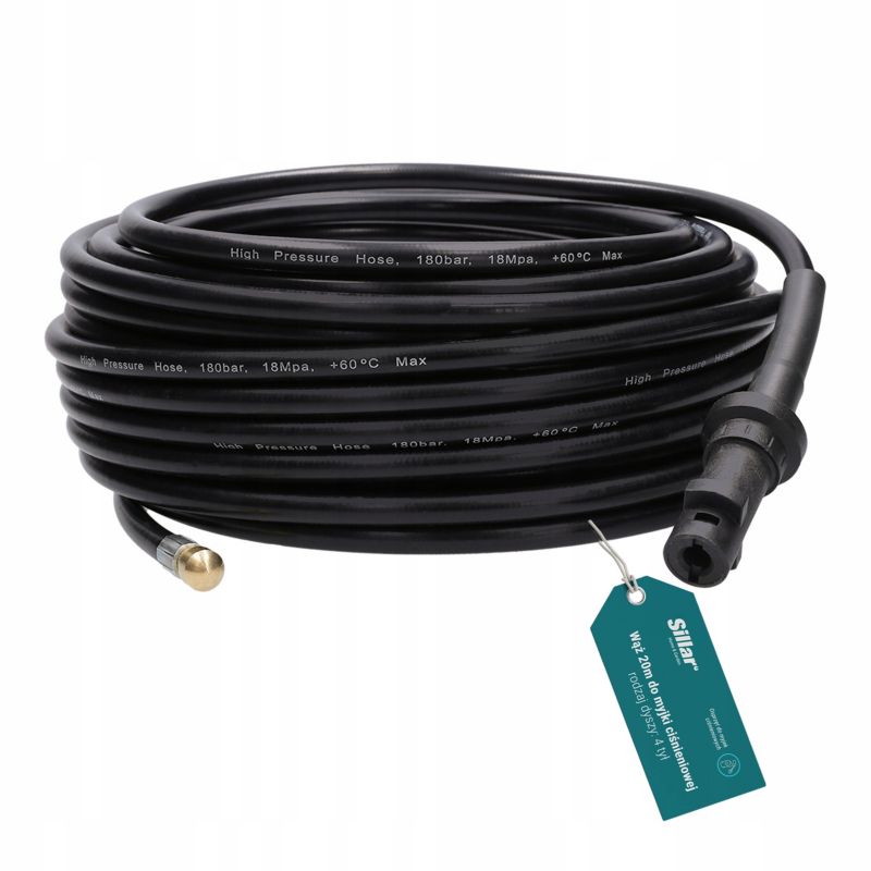 Wąż do czyszczenia kanalizacji, Sillar, do myjek ciśnieniowych Karcher K2-K7, 20m, 1szt
