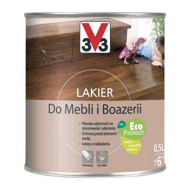Lakier do mebli V33 dąb średni połysk 0,5 l