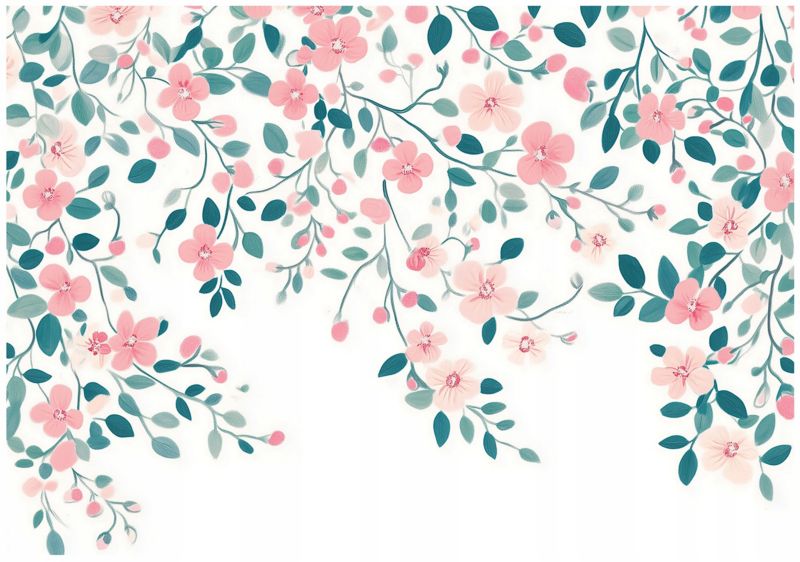 Tapeta Do Sypialni Salonu Kuchni WALLARENA 400x280 cm Fototapeta Kwiaty Liście 1 szt.