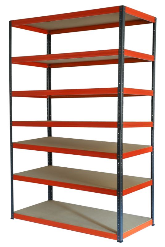 Regał metalowy MODO24 magazynowy grafitowo-pomarańczowy helios 270x150x40cm 7 półek po 175 kg 1 szt.