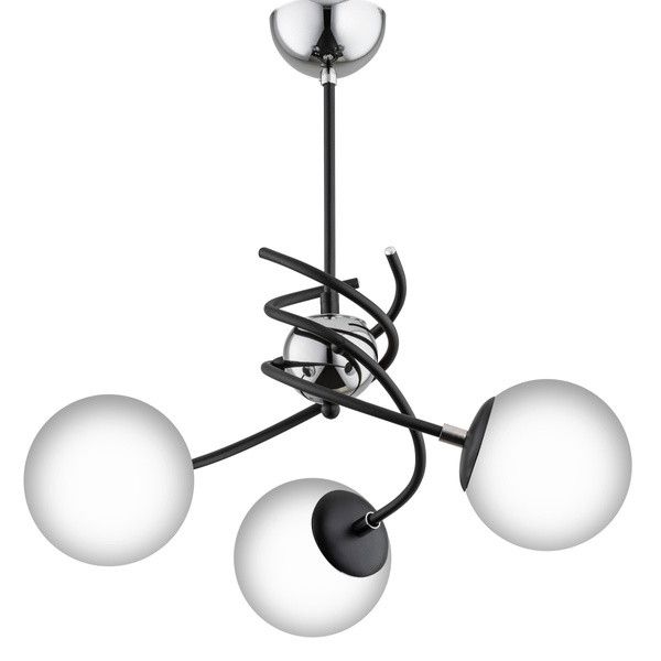 Lampa wisząca Alfa SALSA czarna-chromowana 3xE14x10W wym:48x50x50cm IP20 -1 szt.