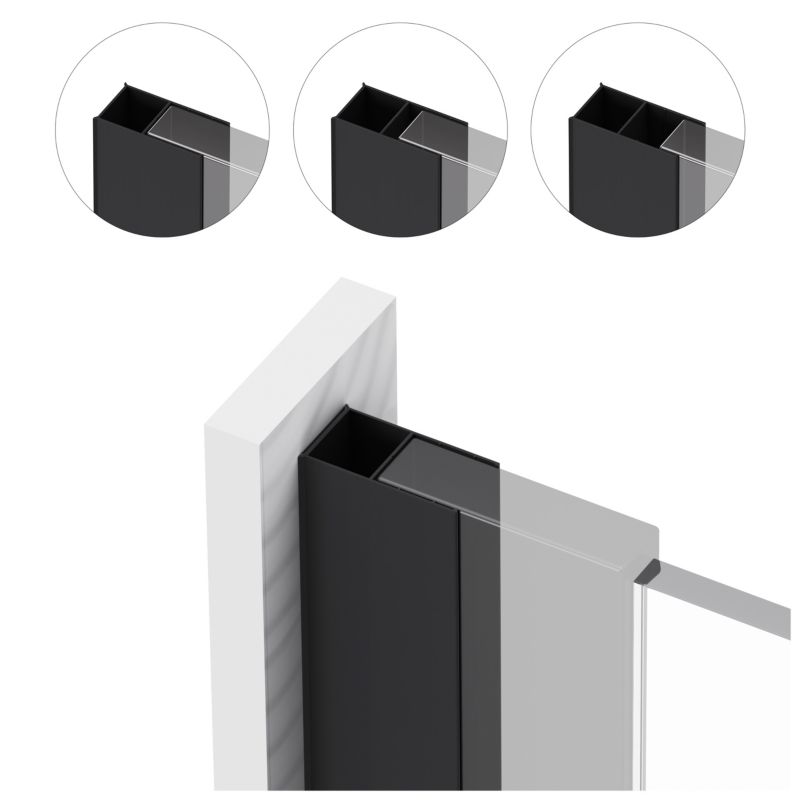 Profil poszerzający do kabin drzwi prysznicowych SEVANTE regulowany czarny 1szt.