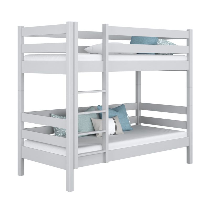 Drewniane łóżko N-WOOD piętrowe N01 popielaty 90x200 1szt.