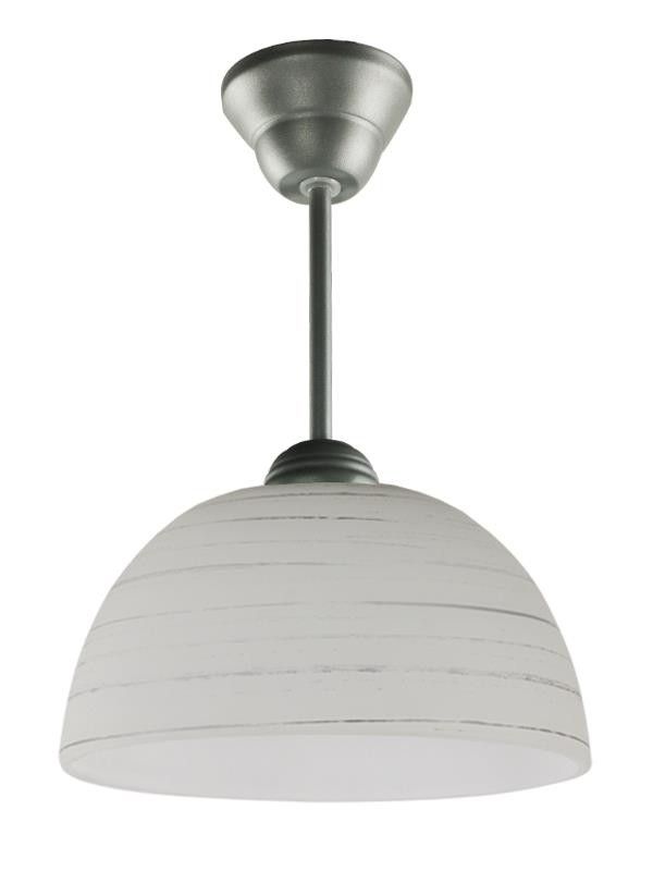 Lampa sufitowa Lampex Cyrkonia popielaty-biała wym: 29 x 18 cm 1xE27 x 60W szkło 1 szt.