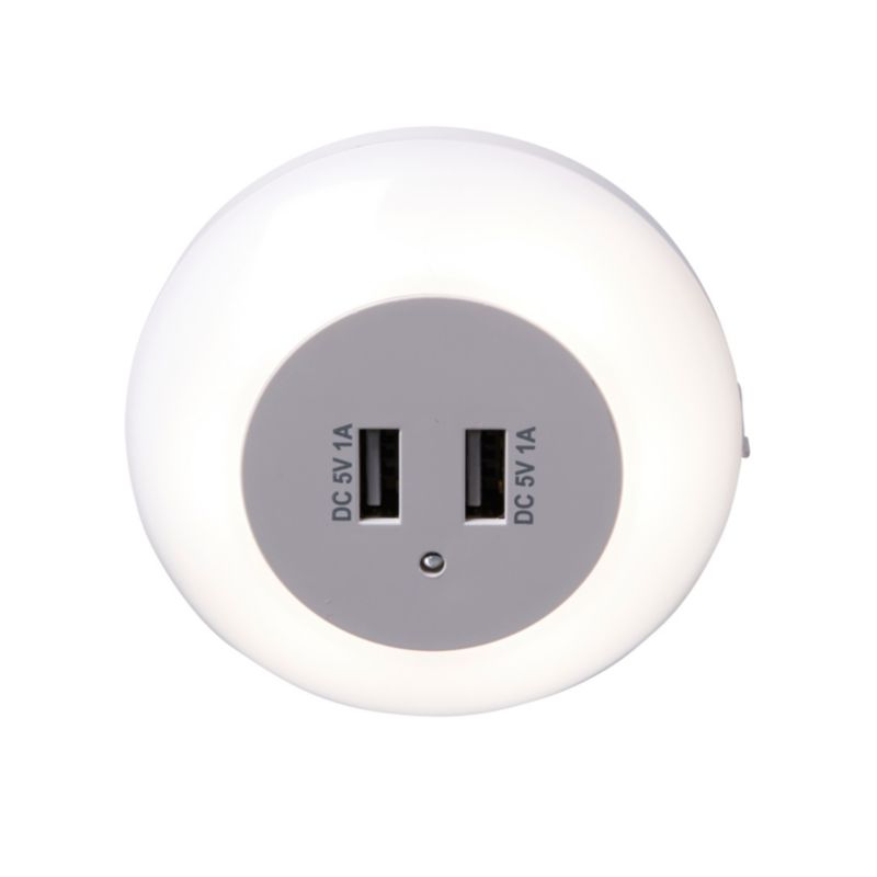 Lampa nocna LED Colours Lisbo 4000 K 2 x USB white