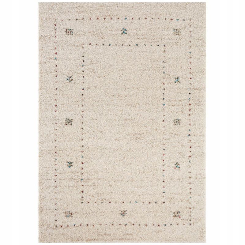 Dywan Mint Rugs Shaggy 120x170cm boho do salonu, kremowy z długim miękkim włosem 1 szt.