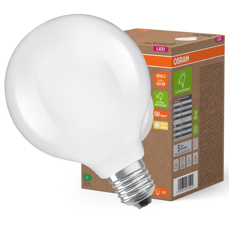 Żarówka LED Osram G95 Kula E27 3.8W 806lm 2700K 300st Filament 1 szt.
