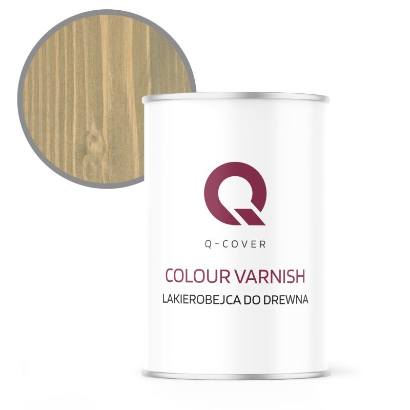 Lakierobejca do Drewna 3w1 Q-Cover Szary złamany w żółty RAL7034 Satyna 1L