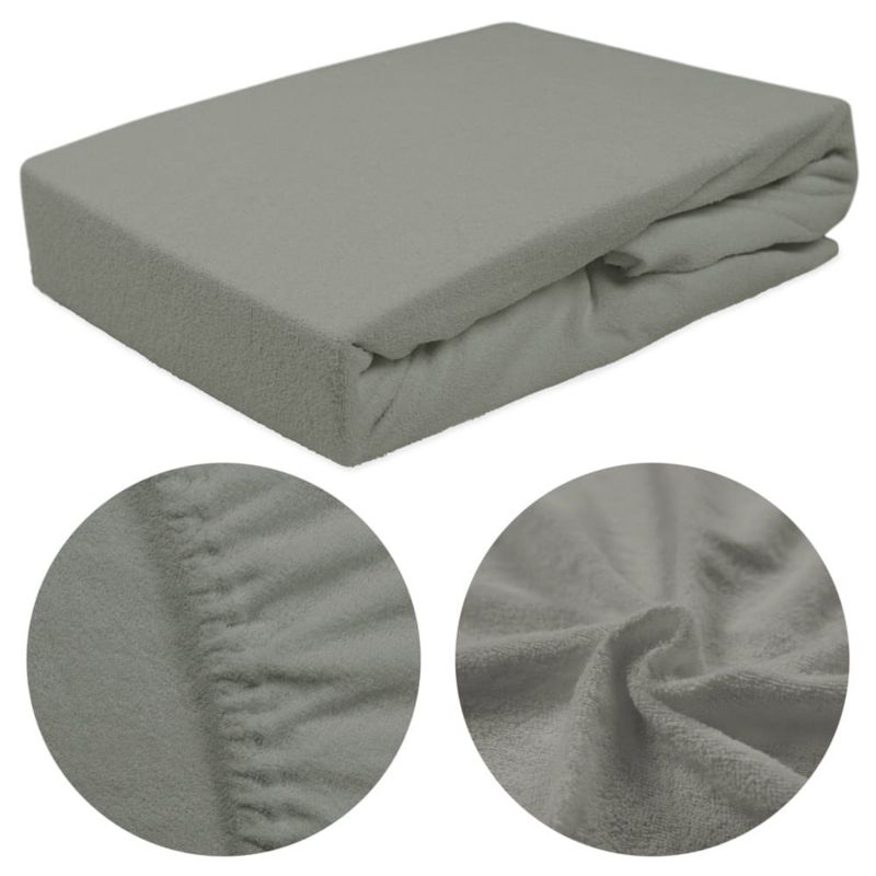 Prześcieradło frotte z gumką Darymex 180x200 kolor szary 1 szt.