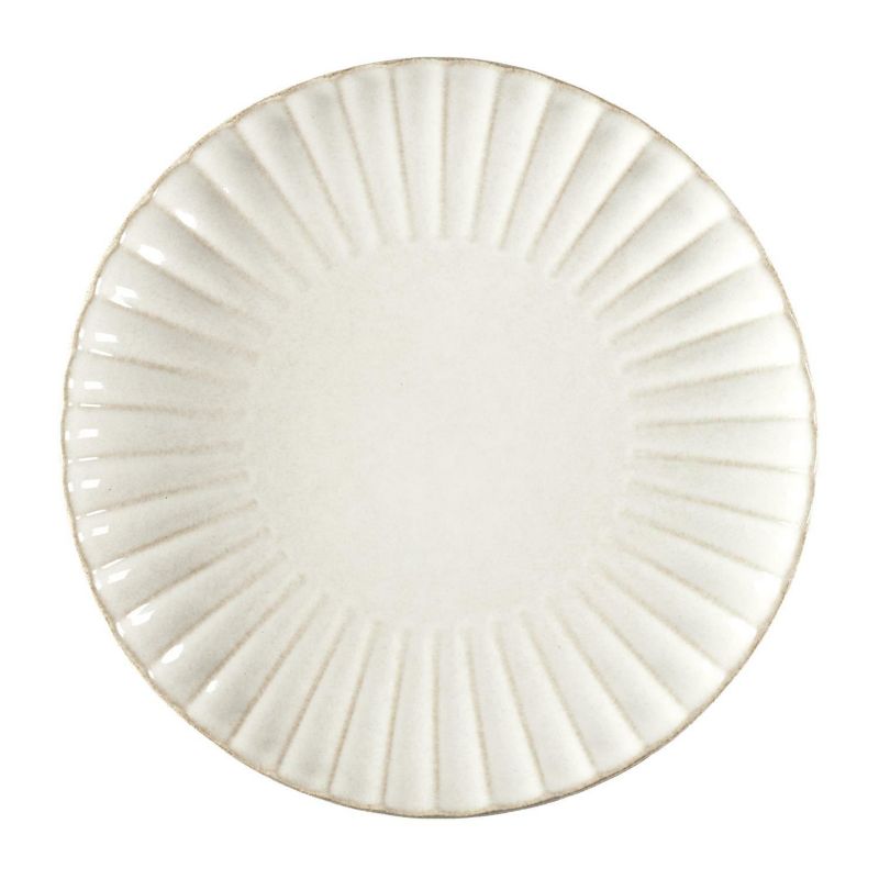 Duży talerz obiadowy Eden HowHomely kremowy ceramiczny 27 cm 1 szt.