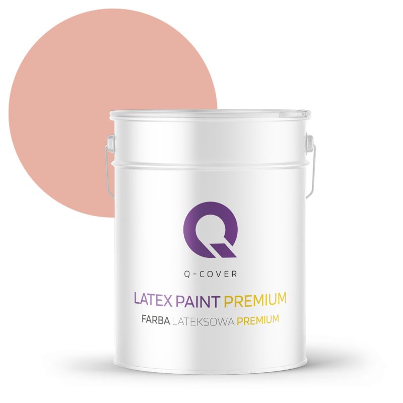 Farba Lateksowa Premium Plamoodporna do Ścian i Sufitów Q-Cover Łososiowy jasny H5551 Głęboki Mat 10L