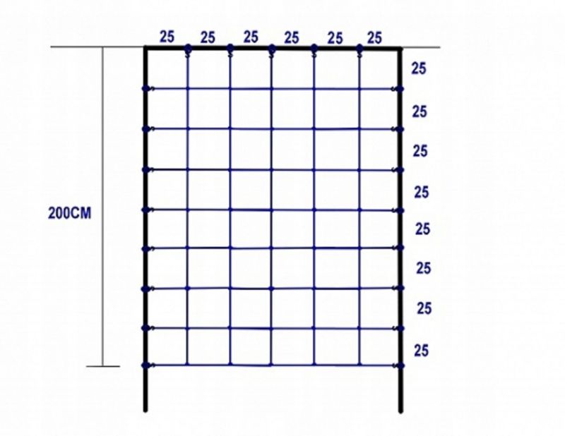 Siatka Do Wspinaczki Allforbaby 200X150Cm S-Hook Niebieska 1 szt