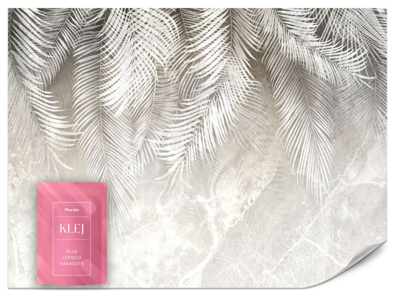 Fototapeta Muralo Liście Palmowe na Marmurze 200x140 cm 1szt.