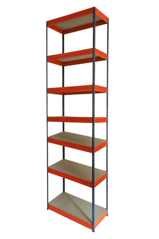 Regał metalowy MODO24 magazynowy grafitowo-pomarańczowy helios 270x60x60cm 7 półek po 175 kg 1 szt.