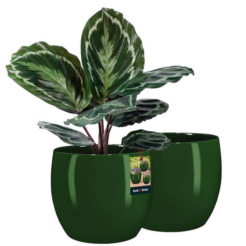 Doniczka ceramiczna KOTARBAU szkliwiona zielona 26 cm 2 szt.